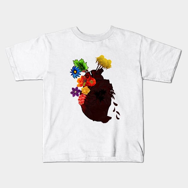 Corrupted heart Kids T-Shirt by normkelik